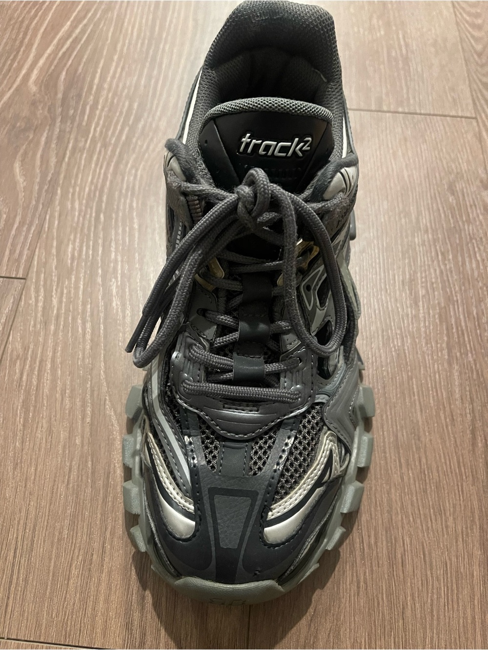 Balenciaga Track 2 Gray and Black Sneakers - Picture 7 of 9